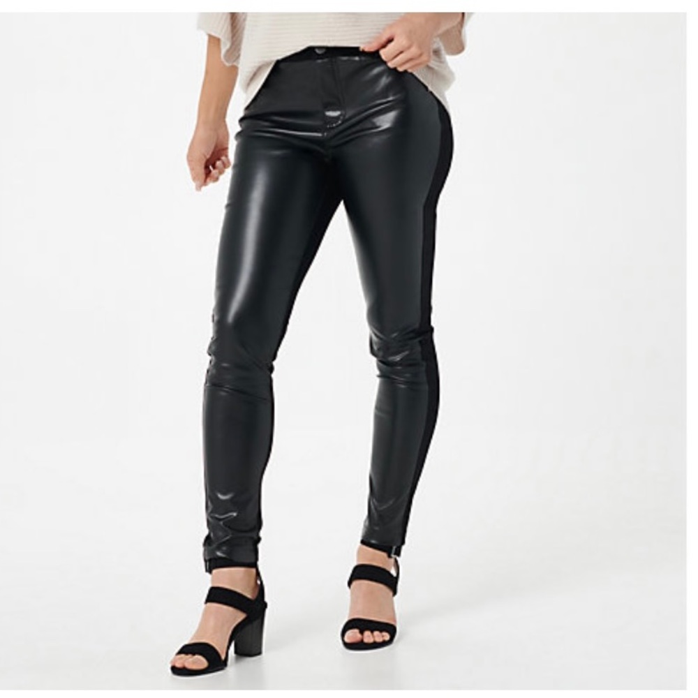 StyleList By Micaela leggings-faux leather front-ponte back -size 12-NWOT